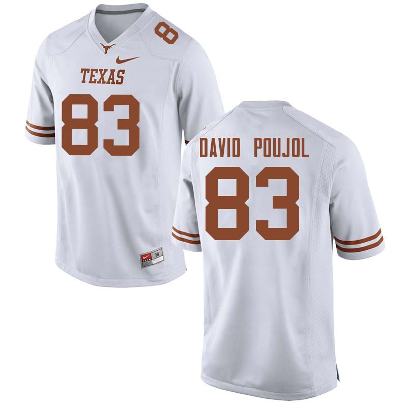 Men #83 Michael David Poujol Texas Longhorns College Football Jerseys Sale-White